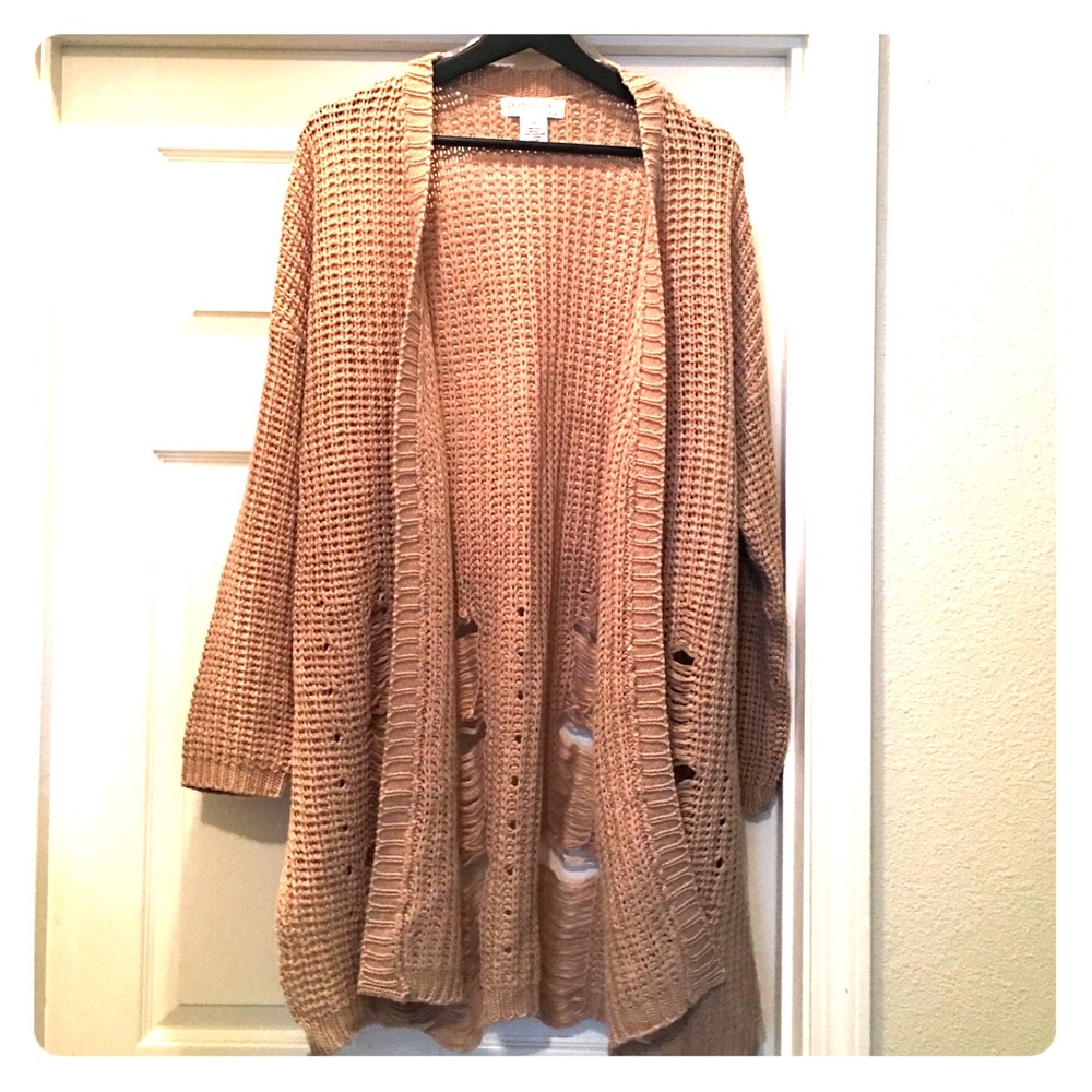 Distressed cardigan (2X)
